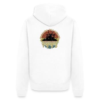 33e anniversaire Faire vibrer la foule DRM 01/1993 - Veste à capuche bio Premium Unisexe - blanc - Dos - Thijin (182cm)