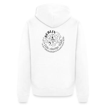 Berliner Turm Kreativ Motiv - Unisex Premium Bio Zip Hoodie - Weiß - Hinten - Thijin (182cm)