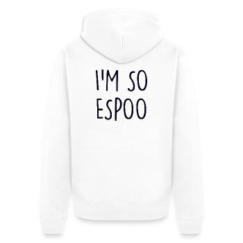 Espoo Finland - Unisex Premium Bio Zip Hoodie - Weiß - Hinten - Thijin (182cm)