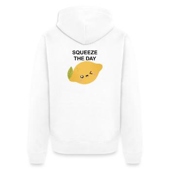Lemon Wink Cartoon - Unisex Premium Bio Zip Hoodie - Weiß - Hinten - Thijin (182cm)