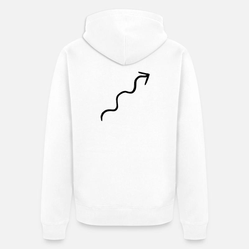 Flèche ondulée - Veste à capuche bio Premium Unisexe - blanc