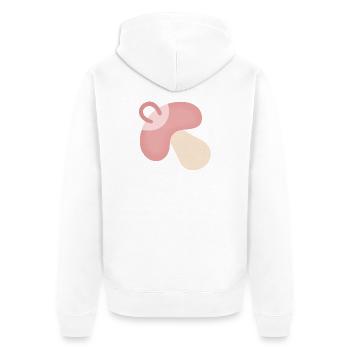 tétine rose - Veste à capuche bio Premium Unisexe - blanc - Dos - Thijin (182cm)