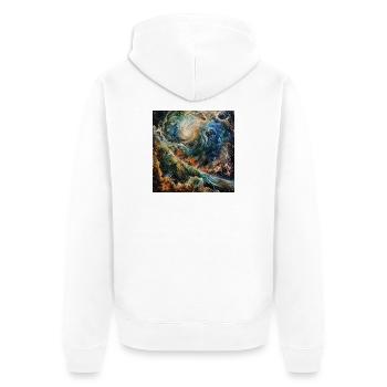 Kosmischer Wirbelgalaxie - Unisex Premium Bio Zip Hoodie - Weiß - Hinten - Thijin (182cm)