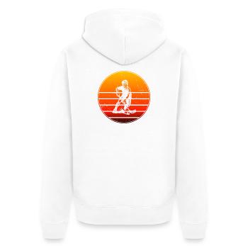 Clear floorball message - Unisex Premium Organic Zip Hoodie - white - Back - Thijin (182cm)