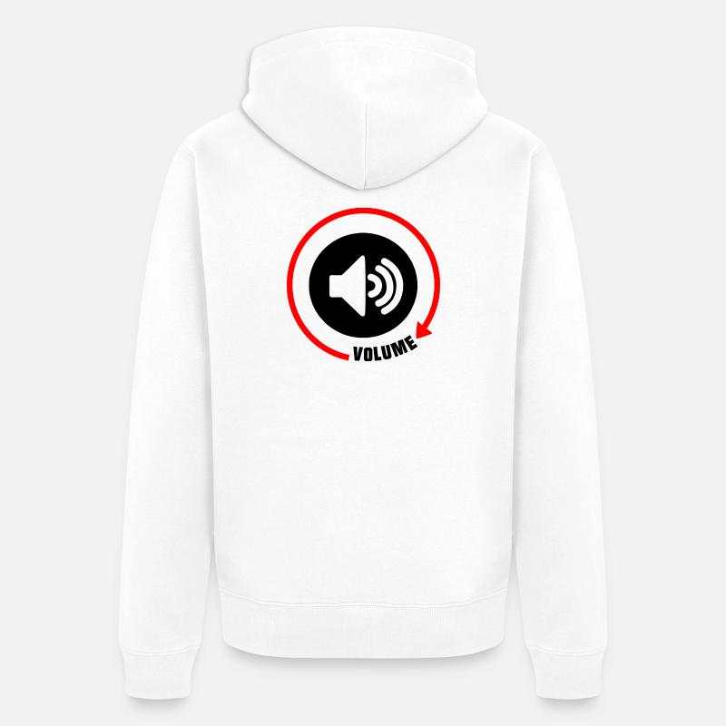 Bouton de volume du haut-parleur - Veste à capuche bio Premium Unisexe - blanc