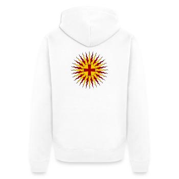 Ewiges Licht Jesu Christi - Unisex Premium Bio Zip Hoodie - Weiß - Hinten - Thijin (182cm)