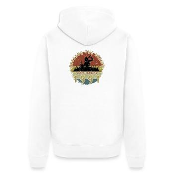 35th Birthday Rocking the crowd SNG 01/1991 - Unisex Premium Organic Zip Hoodie - white - Back - Thijin (182cm)