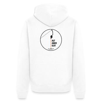 Ankerlift | Old but good, ski holidays - Unisex Premium Organic Zip Hoodie - white - Back - Thijin (182cm)