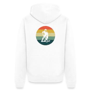 Fresh floorball motif for floorball - Unisex Premium Organic Zip Hoodie - white - Back - Thijin (182cm)