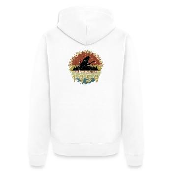 66. Geburtstag Rocking the crowd GIT 12/1959 - Unisex Premium Bio Zip Hoodie - Weiß - Hinten - Thijin (182cm)
