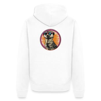 Suricate avec des lunettes de soleil rétro - Veste à capuche bio Premium Unisexe - blanc - Dos - Thijin (182cm)