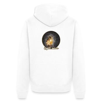 Naturpilz - Unisex Premium Bio Zip Hoodie - Weiß - Hinten - Thijin (182cm)