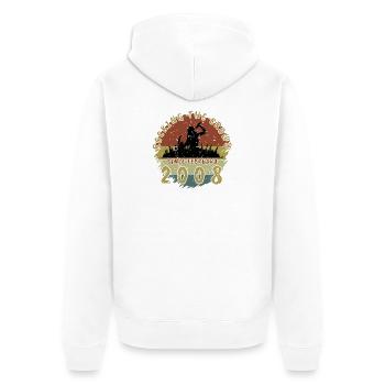 18. Geburtstag Rocking the crowd SNG 02/2008 - Unisex Premium Bio Zip Hoodie - Weiß - Hinten - Thijin (182cm)