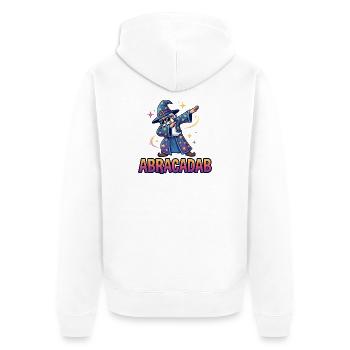 Abracadab Wizard Fantasy Meme - Unisex Premium Organic Zip Hoodie - white - Back - Thijin (182cm)