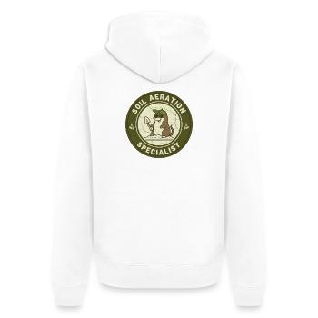 Mole Soil Conditioner Horticulture Self-Sufficiency - Unisex Premium Organic Zip Hoodie - white - Back - Thijin (182cm)