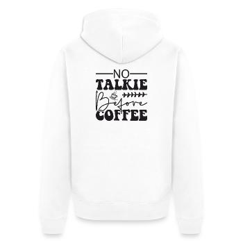 Ich sage nicht, dass ich Kaffee liebe - Unisex Premium Bio Zip Hoodie - Weiß - Hinten - Thijin (182cm)