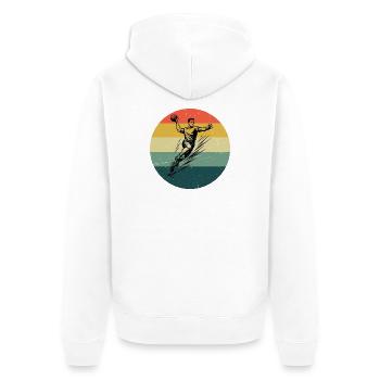 Style handball pour toutes les occasions masculines - Veste à capuche bio Premium Unisexe - blanc - Dos - Thijin (182cm)
