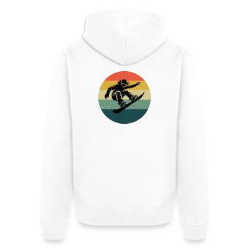 In a nutshell: snowboard for women - Unisex Premium Organic Zip Hoodie - white - Back - Thijin (182cm)