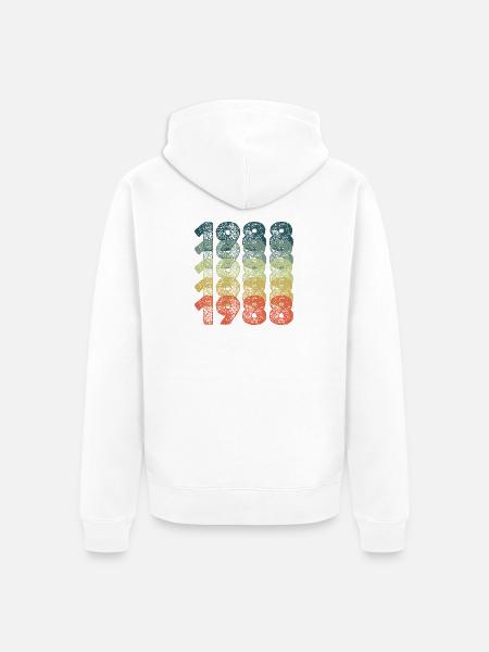 1988 1988 - Unisex Premium Organic Zip Hoodie - white