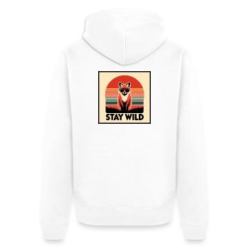Stay Wild - Unisex Premium Bio Zip Hoodie - Weiß - Hinten - Thijin (182cm)