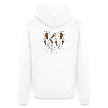 Blumen - Unisex Premium Bio Zip Hoodie - Weiß - Hinten - Thijin (182cm)