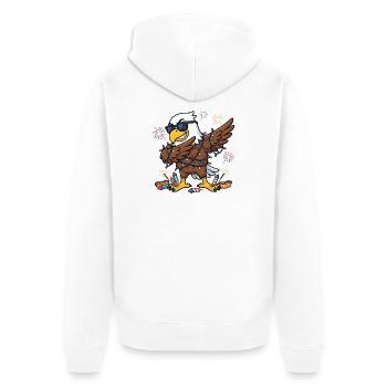 Funny dabbing eagle for the 4th of July - Unisex Premium Organic Zip Hoodie - white - Back - Thijin (182cm)