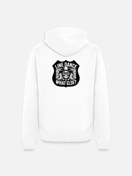 Line Dance Skull Western Shirt - Unisex Premium Organic Zip Hoodie - white