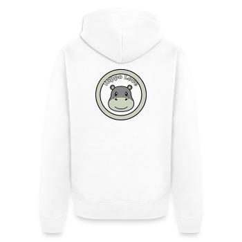 Hippo Love Hippo Logo Badge - Veste à capuche bio Premium Unisexe - blanc - Dos - Thijin (182cm)