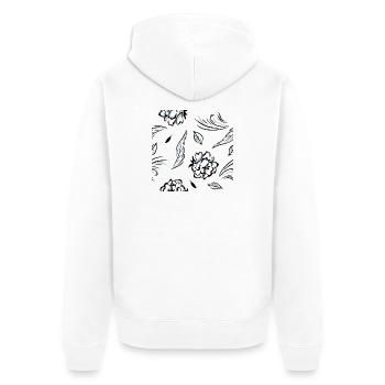 Seamless_pattern_with_roses - Veste à capuche bio Premium Unisexe - blanc - Dos - Thijin (182cm)