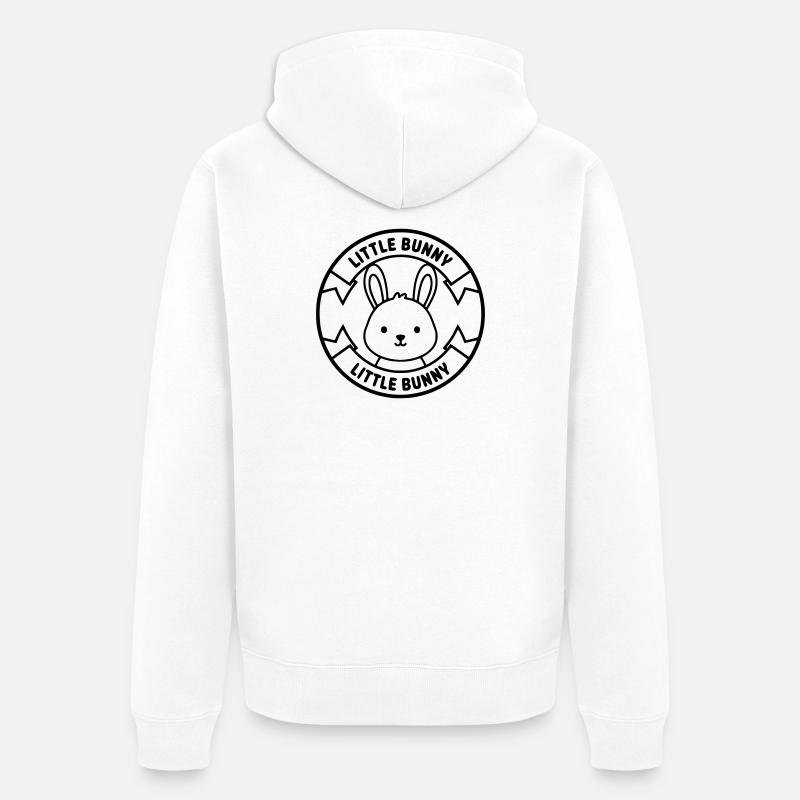 Logo Petit Lapin Bébé Mignon - Veste à capuche bio Premium Unisexe - blanc