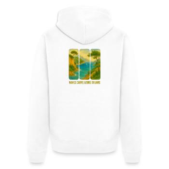 Seascape - Unisex Premium Organic Zip Hoodie - white - Back - Thijin (182cm)