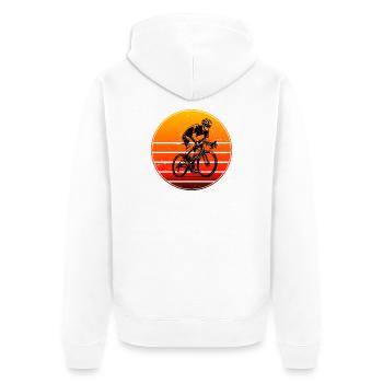 Motif clair de vélo de route pour chaque jour - Veste à capuche bio Premium Unisexe - blanc - Dos - Thijin (182cm)