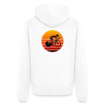 Motif de vélo de route avec une valeur de reconnaissance - Veste à capuche bio Premium Unisexe - blanc - Dos - Thijin (182cm)