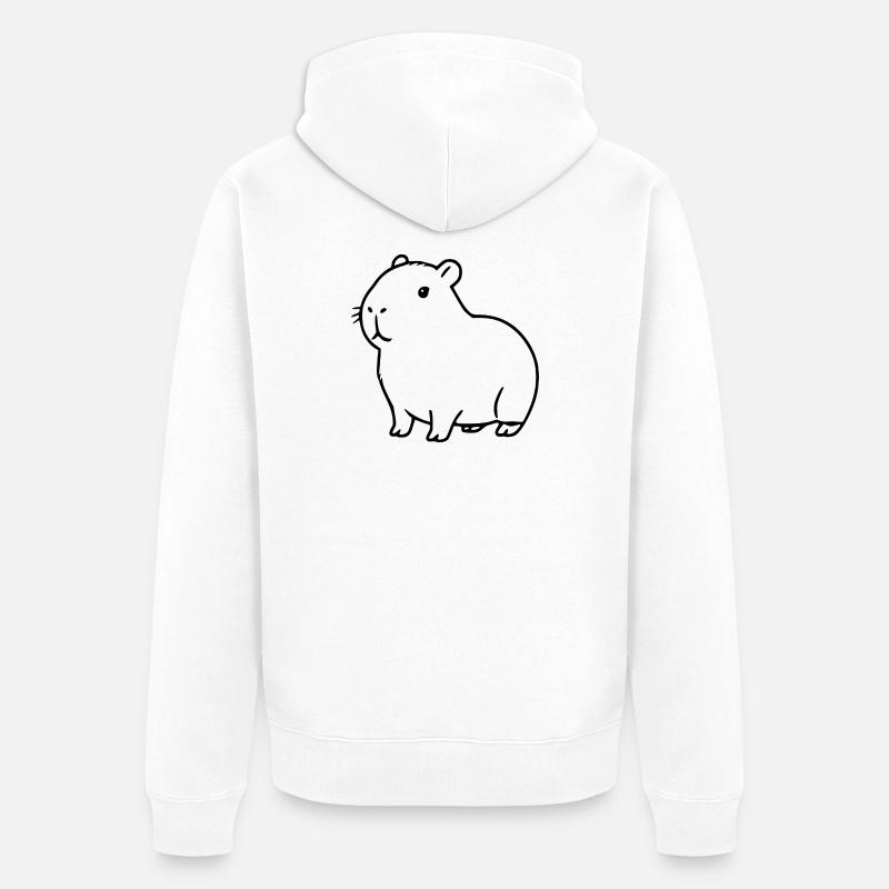 Capybara capybara noir - Veste à capuche bio Premium Unisexe - blanc