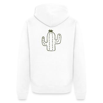 Kaktus-Skizze - Unisex Premium Bio Zip Hoodie - Weiß - Hinten - Thijin (182cm)