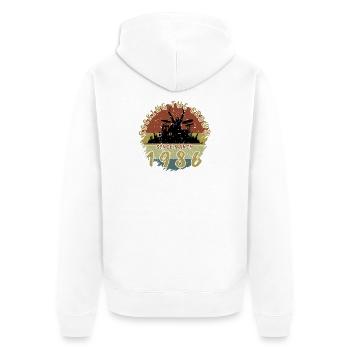 40th Birthday Rocking the crowd DRM 03/1986 - Unisex Premium Organic Zip Hoodie - white - Back - Thijin (182cm)