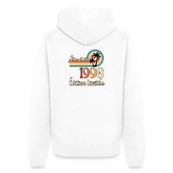 Janvier 1993 – Édition limitée rétro - Veste à capuche bio Premium Unisexe - blanc - Dos - Thijin (182cm)