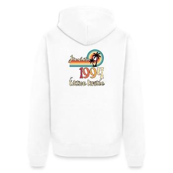 Januar 1994 – Retro Limited Edition - Unisex Premium Bio Zip Hoodie - Weiß - Hinten - Thijin (182cm)