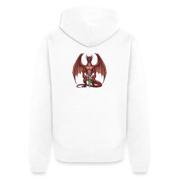 Dragon Pourpre et Fée de la Forêt - Veste à capuche bio Premium Unisexe - blanc - Dos - Thijin (182cm)