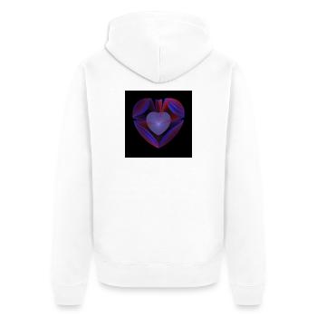 Rubans en forme de cœur néon - Veste à capuche bio Premium Unisexe - blanc - Dos - Thijin (182cm)