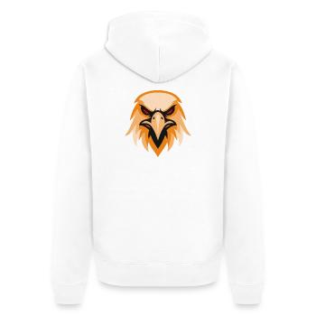 Wild Eagle Head in Orange - Unisex Premium Organic Zip Hoodie - white - Back - Thijin (182cm)
