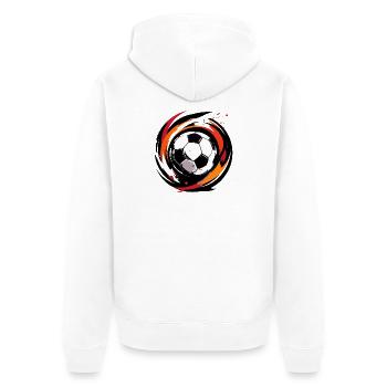 Farbwirbel Fußballball Fussball Deutschland Farben - Unisex Premium Bio Zip Hoodie - Weiß - Hinten - Thijin (182cm)