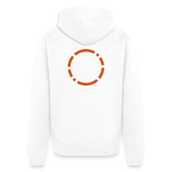 Kreis-Logo-Design - Unisex Premium Bio Zip Hoodie - Weiß - Hinten - Thijin (182cm)
