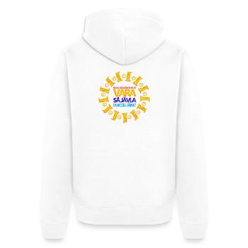 Ständig - Unisex Premium Bio Zip Hoodie - Weiß - Hinten - Thijin (182cm)