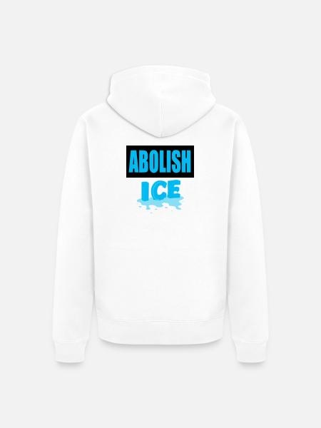 Abolish I.C.E: - Unisex Premium Organic Zip Hoodie - white