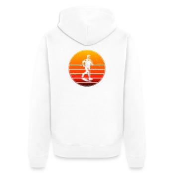 Iconic running motif - Unisex Premium Organic Zip Hoodie - white - Back - Thijin (182cm)