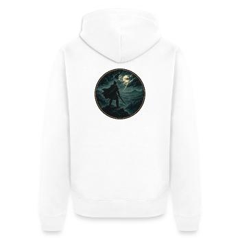Moonlight Knight on the Abyss - Unisex Premium Organic Zip Hoodie - white - Back - Thijin (182cm)