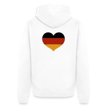 German Heart Shaped Flag - Unisex Premium Organic Zip Hoodie - white - Back - Thijin (182cm)