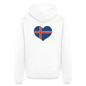 Conception du cœur du drapeau islandais - Veste à capuche bio Premium Unisexe - blanc - Dos - Thijin (182cm)