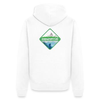 Mountains Kreuzspitze - Unisex Premium Bio Zip Hoodie - Weiß - Hinten - Thijin (182cm)